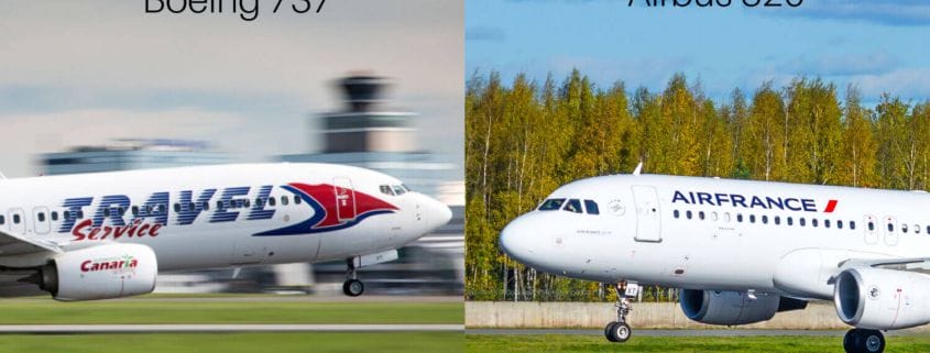 Difference in the nose design of the A320 and B737
